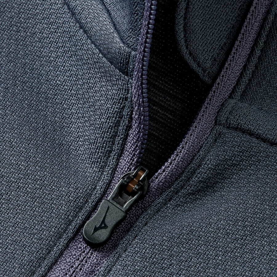 Mizuno Tech Thermal Charge Half Zip Long Sleeve Tee Odyssey Gray